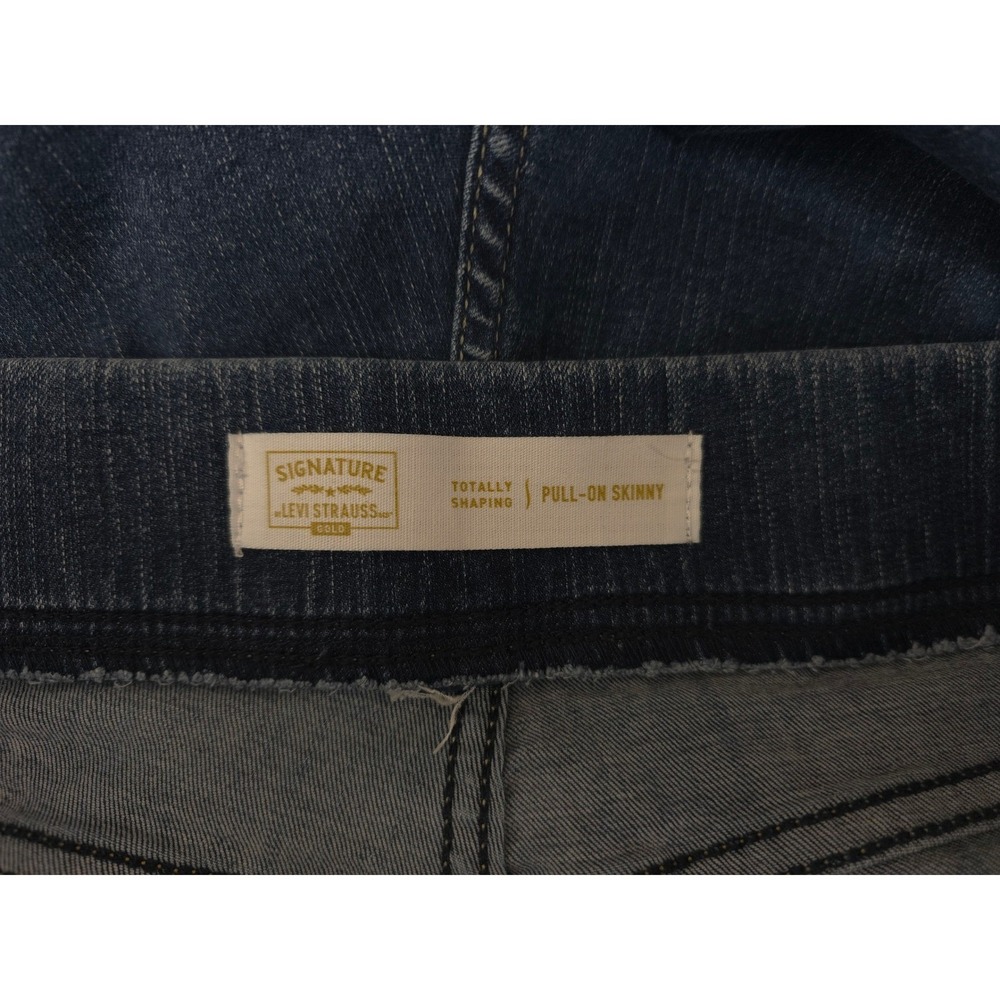 Levis Totally Shaping Pull On Skinny Dark Wash Blue Stretch Jeans Womens 16S - Picture 7 of 9